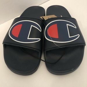 CHAMPION IPO NAVY BLUE SLIDE SANDALS - MEN'S 8